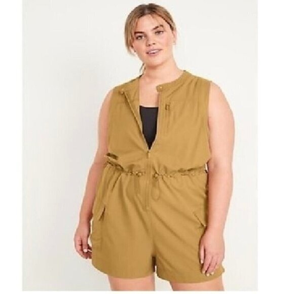 NWT Old Navy Stretch Tech Romper Loose Fit Cinched Waist - Size 2X - Picture 1 of 11